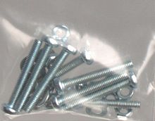 Винты оцинкованные полукруглые Стройбат DIN 7985  М 6х20 с гайкой и шайбой (6шт)  картинка